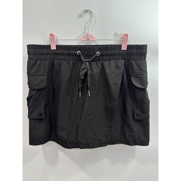 The Unbranded Brand Pants - NEW Black Utility Cargo Wrap Skort XL Athletic Stretch Drawstring Hiking